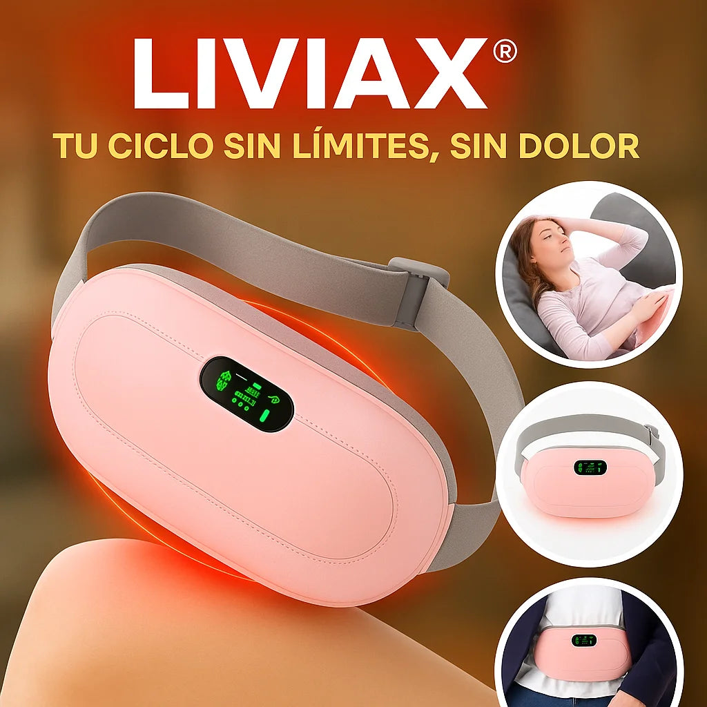 🩷 LIVIAX® – Tu ciclo sin límites, sin dolor  🔥 Alivio inmediato en solo 3 segundos    Despídete del dolor menstrual con LIVIAX®, el cinturón térmico inteligente que combina calor infrarrojo profundo y masaje por vibración.